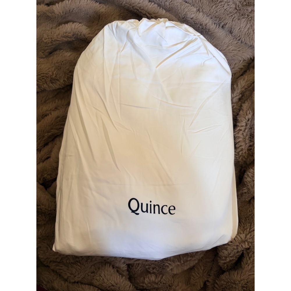 Quince Organic Bamboo Viscose Duvet Cover Set Full Queen White 3 Piece Bedding